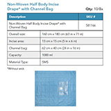 BVI Non-Woven Half Body Incise Drape with Channel Bag, 10/bx. MFID: 581166