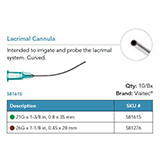 Visitec Lacrimal Cannula, .45 x 28 mm (26G x 1 1/8 in). MFID: 581276