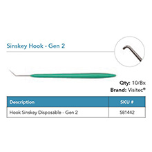 Visitec Sinskey Hook (plastic handle), Angled 45 degrees, 10 mm from tip. MFID: 581442