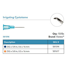 Visitec Irrigating Cystotome, .60 x 16 mm (23G x 5/8 in). MFID: 581594