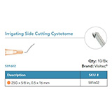 Visitec Irrigating Cystotomes, Side Cutting Irrigating Cystotome, .50 x 16 mm (25G x 5/8 in). MFID: 581602