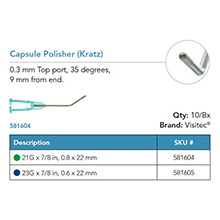 Visitec Capsule Polisher [Kratz], .80 x 22 mm (21G x 7/8 in). MFID: 581604