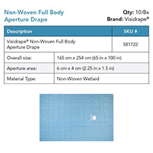 Visitec VISIDRAPE Non-Woven Full Body Aperture Drape. MFID: 581722