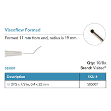 Visitec Viscoflow Cannula, .40 x 22 mm (27G x 7/8 in). MFID: 585007