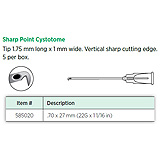 Visitec Sharp Point Cystotome, .70 x 27 mm (22G x 1 1/16 in). MFID: 585020