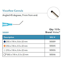 Visitec Viscoflow Cannula, .40 x 22 mm (27G x 7/8 in). MFID: 585026