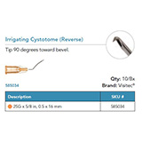 Visitec Irrigating Cystotome (Reverse), .50 x 16 mm (25G x 5/8 in). MFID: 585034