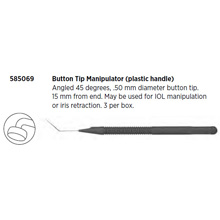 Visitec Button Tip Manipulator (plastic handle), Angled 45 degrees. MFID: 585069