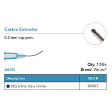 Visitec Cortex Extractor, .60 mm x 16 mm (23G x 5/8 in). MFID: 585075