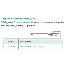 Visitec Tangential Hydrodissector [Hart], .50 x 22 mm (25G x 3/4 in). MFID: 585078
