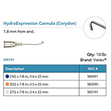 Visitec ViscoExpression Cannula [Corydon], .50 x 22 mm (25G x 7/8 in), 30 degrees. MFID: 585090