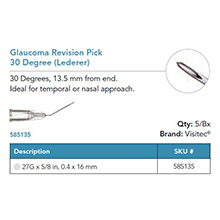 Visitec Glaucoma Revision Pick 30&#186; [Lederer], .40 x 16 mm (27G x 5/8 in). MFID: 585135