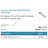 Visitec Cortical Cleaving Hydrodissector (Flat End), .40 x 22 mm (27G x 7/8 in). MFID: 585158