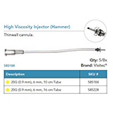 Visitec High Viscosity Injector [Hammer], Tubing 10 cm (4 in) long. MFID: 585184