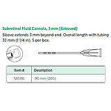 Visitec Subretinal Fluid Cannula, 3 mm [Grizzard], .90 mm (20G). MFID: 585186