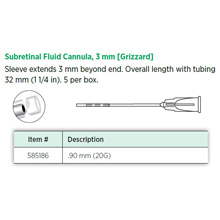 Visitec Subretinal Fluid Cannula, 3 mm [Grizzard], .90 mm (20G). MFID: 585186