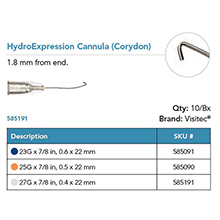 Visitec HydroExpression Cannula [Corydon], .40 x 22 mm (27G x 7/8 in), 30 degrees. MFID: 585191