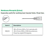 Visitec Membrane Micropick [Eaton], .90 x 25 mm (20G x 1 in) cannula. MFID: 585212