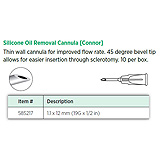Visitec Silicone Oil Removal Cannula [Connor], 1.1 x 12 mm (19G x 1/2 in). MFID: 585217
