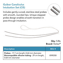 Visitec Guibor CIS. Includes curved, stainless steel probes with smooth rounded tips. MFID: 8590350