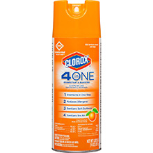 CLOROX 4 in One Disinfectant & Sanitizer, Aerosol, Citrus, 14 oz. MFID: 31043