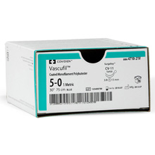 Covidien VASCUFIL Suture, Taper Point, Size 7-0, Blue, 4x30", Needle CV-1, 3/8 Circle. MFID: 8886470105V-2