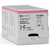 Covidien CAPROSYN Suture, Taper Point, Size 2-0, Violet, 30", Needle GS-22, &#189; Circle. MFID: CC830
