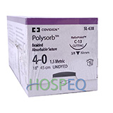 Covidien POLYSORB Suture, Reverse Cutting, Size 4-0, Undyed, 18", Needle C-13. MFID: SL638