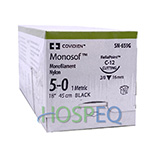 Covidien MONOSOF Nylon Suture, Reverse Cut, Size 5-0, Black, 18", Needle C-12, 3/8 Circle. MFID: SN659G