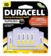 DURACELL Hearing Aid Battery, Zinc Air, Size 10, 12/pk, 6 pk/bx, 4 bx/cs. MFID: DA10B12RC