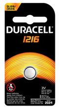 DURACELL Watch Battery, Lithium, Size DL1216, 3V, 6/bx, 6 bx/cs. MFID: DL1216BPK