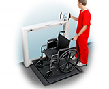 DETECTO Digital Wall-Mount Fold-Up / Fold-Down Wheelchair Scale, 1000 lb / 450 kg. MFID: 7550