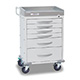 DETECTO RESCUE General Purpose Medical Cart, White Frame, 6 WHITE Drawers, Keyed Lock. MFID: RC333369WHT