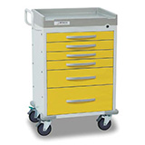 DETECTO RESCUE Isolation Medical Cart, White Frame, 6 YELLOW Drawers, Keyed Lock. MFID: RC333369YEL