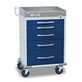DETECTO RESCUE Anesthesiology Cart, White Frame, 5 BLUE Drawers, Keyed Lock. MFID: RC33669BLU