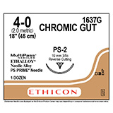 ETHICON Suture, Surgical Gut - Chromic, Precision Point - Reverse Cut, PS-2, 18", Size 4-0. MFID: 1637G