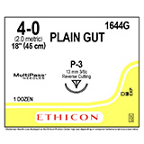 ETHICON Suture, Surgical Gut- Plain, Precision Point- Reverse Cutting, P-3, 18", Size 4-0. MFID: 1644G