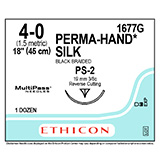ETHICON Suture, PERMA-HAND, Precision Point - Reverse Cutting, PS-2, 18", Size 4-0. MFID: 1677G