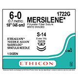 ETHICON Suture, MERSILENE, SABRELOC - Spatula, S-14 / S-14, 18", Size 6-0. MFID: 1722G