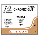 ETHICON Suture, Surgical Gut- Chromic, MICROPOINT-Spatula, TG100-8/ TG100-8, 18", Size 7-0. MFID: 1744G (USA ONLY)