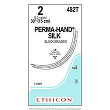 ETHICON Suture, PERMA-HAND, Reverse Cutting, LR / LR, 30", Size 2, 2 dozens. MFID: 482T
