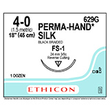 ETHICON Suture, PERMA-HAND, Reverse Cutting, FS-1, 18", Size 4-0. MFID: 629G