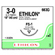 ETHICON Suture, ETHILON, Reverse Cutting, FS-1, 18", Size 3-0. MFID: 663G