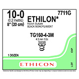 ETHICON Suture, ETHILON, MICROPOINT - Spatula, TG160-4-3M / TG160-4-3M, 8", Size 10-0. MFID: 7711G (USA ONLY)