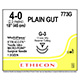 ETHICON Suture, Surgical Gut - Plain, MICROPOINT-Reverse Cutting, G-3 / G-3, 18", Size 4-0. MFID: 773G