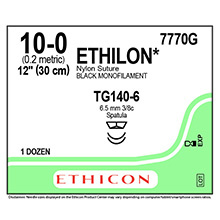 ETHICON Suture, ETHILON, MICROPOINT - Spatula, TG140-6 / TG140-6, 12", Size 10-0. MFID: 7770G