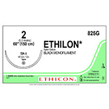 ETHICON Suture, ETHILON, Taper Point, TP-1, 60", Size 2. MFID: 825G