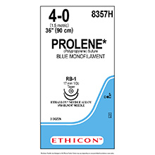 ETHICON Suture, PROLENE, Taper Point, RB-1 / RB-1, 36", Size 4-0. MFID: 8357H