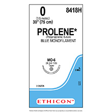 ETHICON Suture, PROLENE, Taper Point, MO-6, 18", Size 0. MFID: 8418H