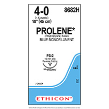 ETHICON Suture, PROLENE, Precision Point - Reverse Cutting, PS-2, 18", Size 4-0. MFID: 8682H